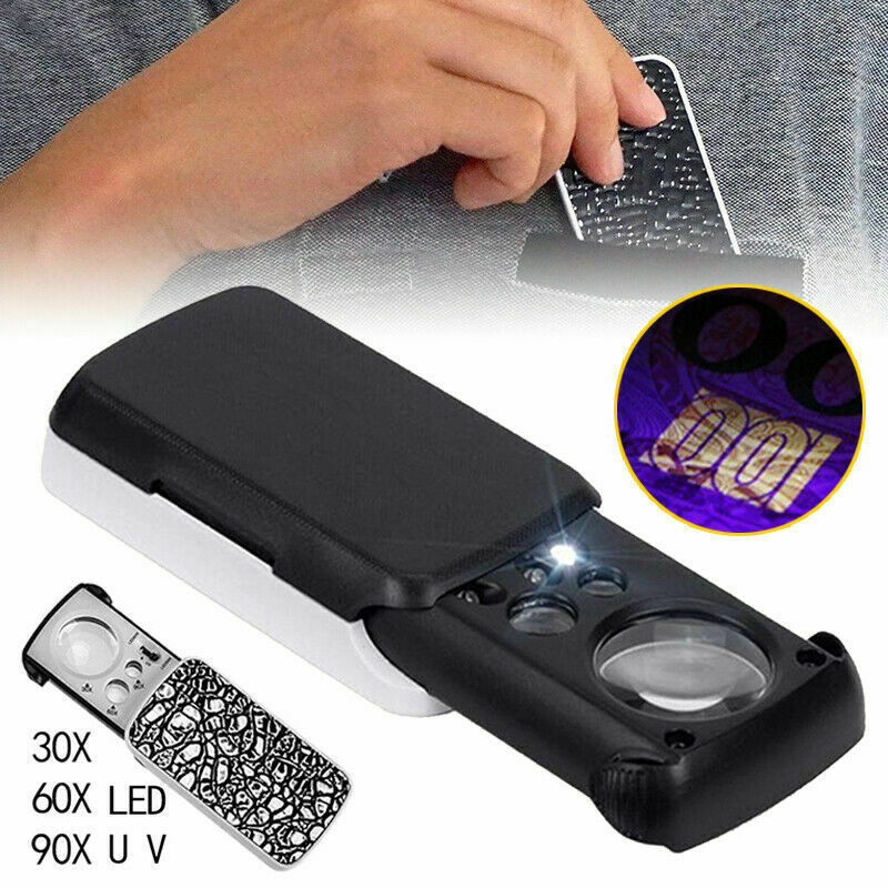 Lupa Led Portatil Bolsillo Lente Luz Uv Joyeria Relojero 1a