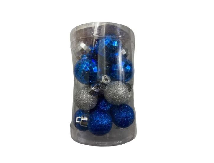 Juego Mini Bolas Navideñas Adornar Arbolito Navidad Colgar