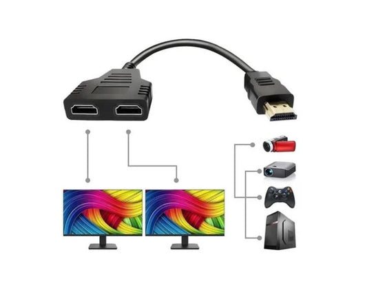 Cable Duplicador Hdmi De 1 Entrada A 2 Salidas Pc Tv Monitor