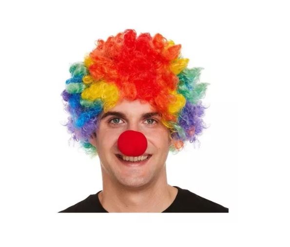 Peluca Afro Payaso Colores Multicolor Disfraz Hallowen Lgbt