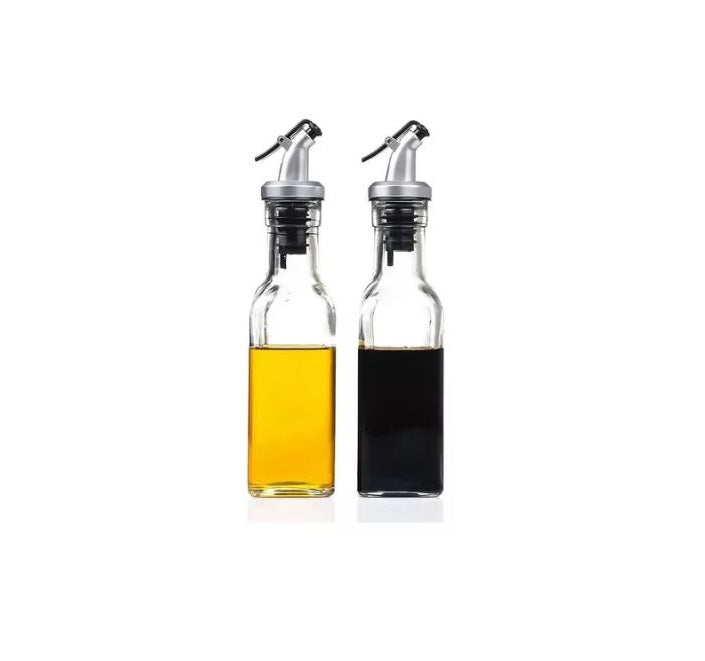 Set Juego X2 Aceitera Vinagrera Botella Dispensador Vidrio Cocina