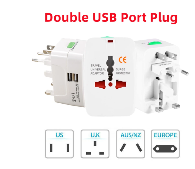 Adaptador Corriente Enchufe Viaje Mundial Bolsillo Todo Pais
