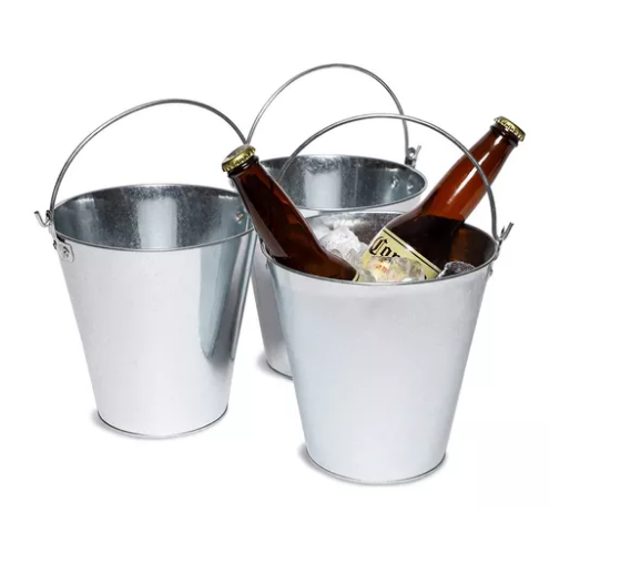 Balde Cubeta Metal Hielera Galvanizado Decorativo Plantas 1a