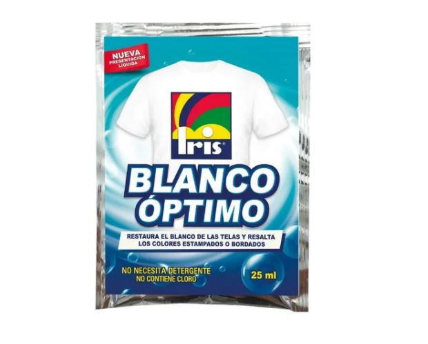 2x Iris Blanqueador Restaurador Color Blanco Ropa Tela Lenceria Sobr