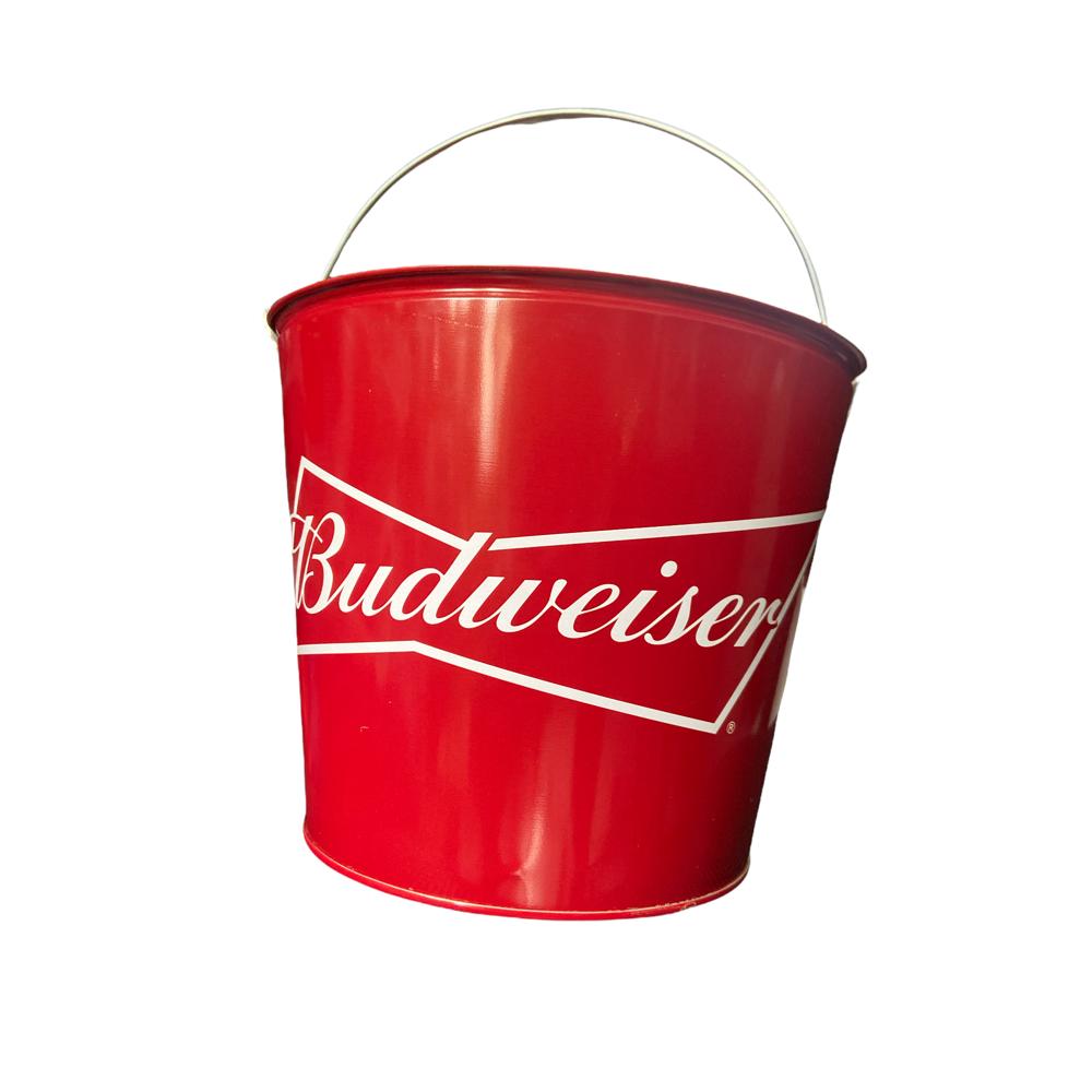 Balde Cubeta Redonda Hielera Cerveza Budweiser Bud Agarrader